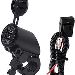 Universal Phone GPS Dual USB Charger with Red LED Ring for 22mm Handlebar-picture-32