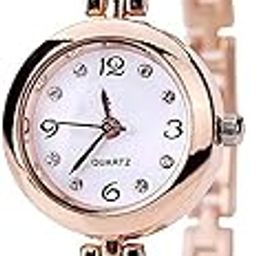 Unique Designer Flower Copper Chain Analogue Copper Dial Girls and Women's Bracelet Watch Girls Stylish Quartz Analog Wrist Watch, Floral Design-image-13