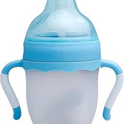 Knotntot Silicone Baby Feeding Bottle 160ml - Blue, with Handles | BPA Free, Anti-Colic, Soft Nipple, Ergonomic Grip, Leak-Proof, Wide Neck, Easy to Clean | Feeding Bottle for Newborns & Infants-image-81