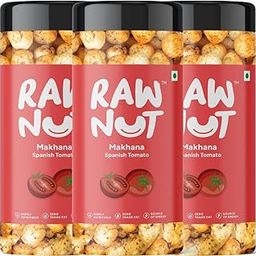 RAW NUT Roasted & Flavoured Makhana | Spanish Tomato Flavour | Roasted in Olive oil | Healthy Makhana Snack, 240g(Pack of 3, Each 80g)-image-57