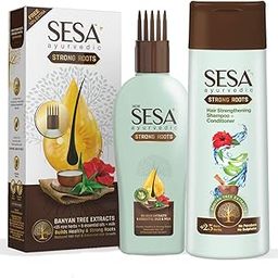 SESA Ayurvedic Strong Roots Hair Care Combo With Hair Strengthening Oil (200Ml) And Shampoo + Conditioner (200Ml) For Men & Women | Paraben-Free-20