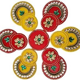 Avanti Creation Multicolor Acrylic Handcrafted Decorative Rangoli Set Rangoli for for Floor Decoration for Diwali Puja Functions-Reusable-7 PCS-7 Inch-image-31