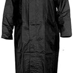 kumud Waterproof Raincoat for Men Heavy Duty | Polyester Long Length Water Resistant Rain Coat for Bike I Rainsuit with Hood (Black) (3XL)-26