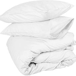 400 Thread Count, 3 Pcs Duvet Cover for Queen Size Bed, 100% Cotton Quilt/Comforter Cover & 2 Pillow Cover, Zipper Closure Blanket, Razai Cover Set - White Solid.-image-21