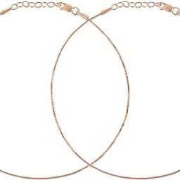 925 Sterling Silver Modest Minimal Rose Gold Plating Anklet (Pair) | Gift for Women & Girls | With Certificate of Authenticity & 925 Stamp|Mother's Day-image-24