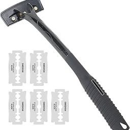 UJEAVETTE® Back Hair Shaver Ergonomic Handle Man Shaver Body Hair Trimmer For Men Women Black-image-23