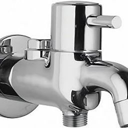 JAQUAR Florentine Series Wall Mounted WC Area BIB Cock/Valve (Chrome) | Top Lever, Brass Body, with Wall Flange | Bib Tap for Bathroom, Toilet, Home | FLR-CHR-5041N-21