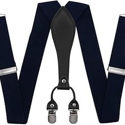 Mens Vintage 3.5cm width Trouser Braces/Suspenders - Black-image-89