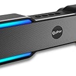 pTron Fusion RB 18W Bluetooth Soundbar Speaker, Immersive Sound, Vivid RGB Lights, Soundbar for Phone/TV/Laptop/Tablets/Projectors, BT5.3/FM Radio/Aux/TF Card/USB Playback & TWS Function (Black)-image-12
