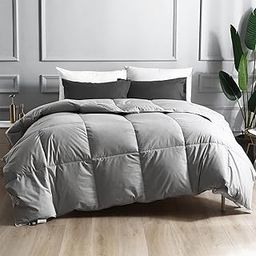 BPC Twin Size Feather and Down Fibers Comforter - 68x90 Inches All Season Feather Down Fibers Duvet Luxurious Hotel Bedding Comforters with 100% Cotton Cover-14