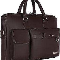 Zipline Office Faux Leather laptop bag for Men - Fits 14/15/15.6 inch Tablet/Laptop office Bags For Mens (1-Brown Bag)-picture-26