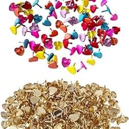 THE STYLE SUTRA 250x Love Shaped Mini Brads Handicrafts Paper Fasteners for Scrapbook School-picture-17