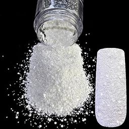 Arham Mktg Silver and White Colour Nail Art Glitter Powder Dust Shiny Nail Art Decoration and Other Craft Activities-12