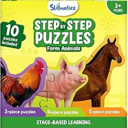 Skillmatics Step by Step Puzzles - 40 Piece Jigsaw & Toddler Puzzle, Montessori Educational Toy for Boys & Girls, Farm Animals, Travel Friendly, Gifts for Kids Ages 3, 4, 5 and Up-25