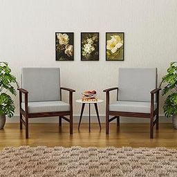 AS Arts® Sheesham Wood Arm Chair Set of 2 | Wooden Sofa Armchairs for Balcony, Lounge & Bedroom | Accent Chairs for Hall Furniture (Walnut Finish)-image-21