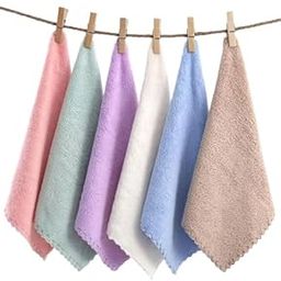 MKSL® 12Pc Soft Face Towel for Women, Kids and New Born Babies | Ultrathin Microfiber Towel Handkerchief | Small Size 25x25 Cm | Soft and Super Absorbent Hand Towel for Kids-image-39