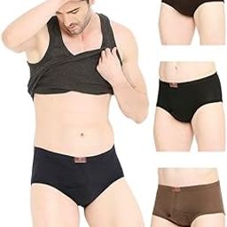 Men's Cotton Solid (Pack of 4) (Brief_Assorted-22