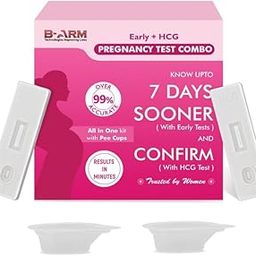 B-Arm Early Pregnancy tests(upto 7 days)& normal HCG test Kit Combo with 99% Accuracy |One-step Pregnancy Test at Home for Women| 1 Early HCG Test kit, 1 Normal HCG Test kit & Free Pee Collection Cups-26