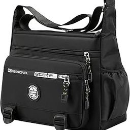 Men Shoulder Bag body Bag Shopping Bag Travel Purse Lightweight Handbag Black-12