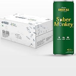 Sober Monkey | Indian Ginger Ale | Pack of 12 (12 X 250 ml) | Carbonated Beverage | Low Sugar | Low Calorie-image-90