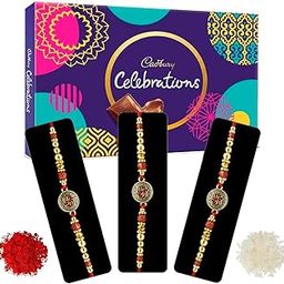 Saugat Traders Swastik Rakhi Set of 3 Celebration Chocolate Box | Goodluck Rakhi for Brother with Roli Chawal | Religious Rakhee | Traditional Rakhis Pack of 3 Combo-image-6