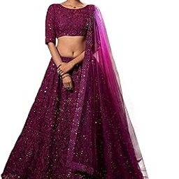 Elegant Georgette Base wine color Lehenga Choli For Women-image-17
