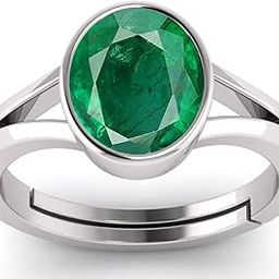 Natural Astrological Gemstone 9.00 Ratti Unheated Untreated Emerald Panna 925 Sterling Silver Adjustable Ring for Men Or Women's-image-45