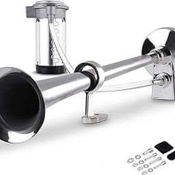 Automaze Air Horn 12V 150DB Super Loud Train Horn Kit ,Train Pressure Horn for Truck with Air Compressor, Air Horn Complete Kits for Trucks, Cars and Bikes (Chrome)-11