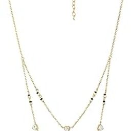 18kt Gold Plated CZ Multiple Heart Double Chain Mangalsutra-image-1