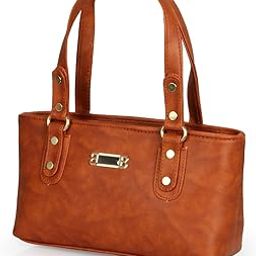 WORLD STAR Fancy Handle Bag Color block Leisure HandBag Tote Bag Shoulder Bag Hand Bag Special for Woman's and girls (brown)-image-1