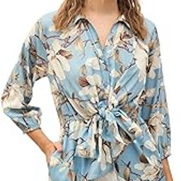 Blue Floral Tie-Knot Playsuit-image-68