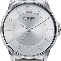 Sonata Poze Quartz Silver Dial Silver Metal Strap Analog Watch for Men-SP70042SM01-picture-24