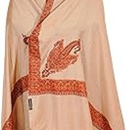 Crimson/Bare Luxury Hand-Embroidered Wool Blend Shawl for Men - Size 40X80-picture-16