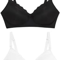 Womens Polyester Blend Lace Padded Non Wired T-Shirt Bra (Pack of 2)-image-33