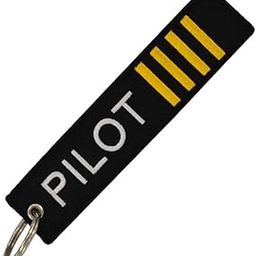 Pilot IIII Black Premium Embroidery Keychain in Aviation Theme for Pilots and Crew by Pilot18-picture-56