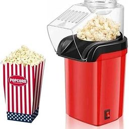 Hot Air Popcorn Maker Machine with 1200w, Electric Home Popper with Clear Lid, No oil needed, Healthy and Delicious Snack for Kids, Adults.Great for Holding Parties in Home Red-5