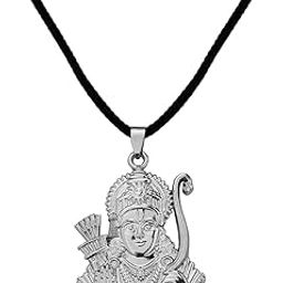 God Shree Ram Cotten Dori Silver Zinc Metal Pendant Necklace For Men women-image-53