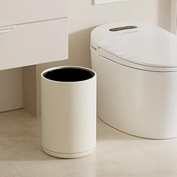 LEASYLIFE 8L/2.1GAL Small Trash Can, Large Open Trash Can with Double Barrel for Bedroom, Children's Room, RV, Laundry Room (WHITE-8L)-31