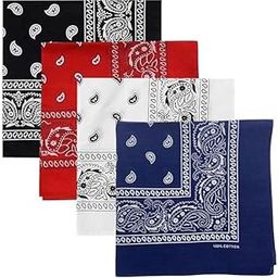 Unisex Soft Breathable Cotton Paisley Printed Cowboy Bandanas,Headband,Scarf (Multicolour_50CM X 50CM)-17