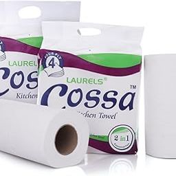 LAURELS® COSSA Kitchen Towel Tissue Paper Pack Of 2, 70 Pulls 4 Ply 560 Sheet Hygienic Fresh Environment Friendly Water Dissolvable Disposable Dry Tissue Roll Made With 100% Virgin Fibre-16