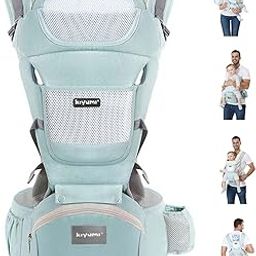 Betlex Hip Seat Baby Carrier with 6 Carry Positions, Baby Carrier with Hip seat for 6 to 36 Months Baby, Adjustable with Safety Belt and Buckle Straps New-Born to Toddler Carrier, Max Weight Up to 15 Kgs Multi Color (Blue)-image-113