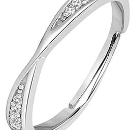 925 Sterling Silver Designer Cubic Zirconia CZ Rhodium Plated Adjustable Ring | Gift for Women & Girls | With Certificate of Authenticity & 925 Hallmark-image-64