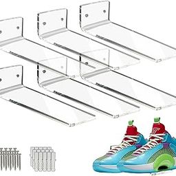 generic Feeling Well Acrylic Wall Mount Shoe Rack Display Holder Stand Floating Shelves for Showcase Sneaker, Bedroom, Hallways,Sneaker Collection or Shoes Box Set of 6 Pcs-picture-20