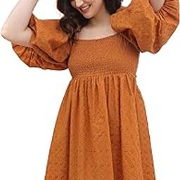 Women's Short Sleeves Square Neck Printed Dresses | Stylish Dresses | Casual Dresses-image-26