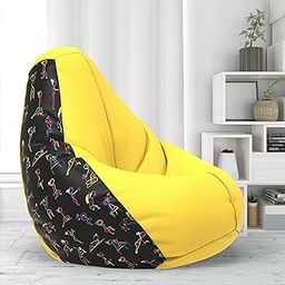 Amazon Brand - Solimo XXXL Bean Bag Cover - Without Beans- Cover Only (Gym - H - Yellow Blue)(Faux Leather)-picture-23
