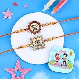 CraftVatika Magnet with Rakhi Gift Combo for Brother Boy Kids Rakhi Set of 2 for Kids Boys Rakhi with Magnet Gift, Aweasome Brother Rakhi, Fridge Magent for Fridge Door Decor-image-81