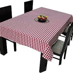 AIRWILL Branded, 100% Cotton Gingham Checks with Multicolor Combos of 4/6 Seater Tablecloth, Sized 140Cm Width and 140Cm Length - Square-22