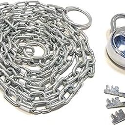 WTH Thin Metal Chain Lock For Gate, Cycle, Luggage, Fence, Bike, Cupboard, Helmet, Bag, Door, Goods Lock (Thin Chain, 6Ft Chain With 1 Lock),Silver-picture-42