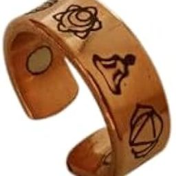 Seven Chakra Copper Magnetic Ring, Adjustable Ring Design, Unisex-image-44