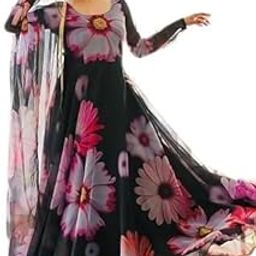 Anarkali Printed Long Gown Dupatta Set (NO Pent)-picture-4